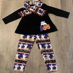 New Boutique Girl’s Size 3/4 Adorable 3 Pc Halloween Outfit Say’s Boo